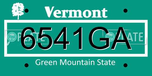 6541GA Vermont License Plate