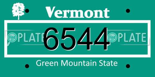 6544 Vermont License Plate