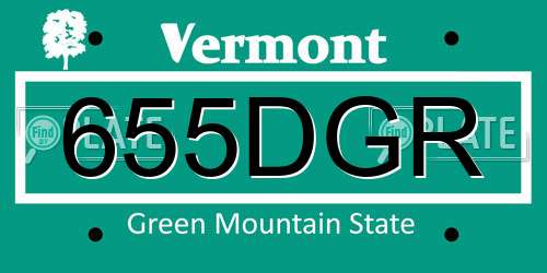 655DGR Vermont License Plate