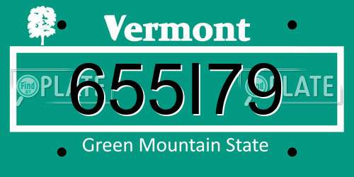 655I79 Vermont License Plate