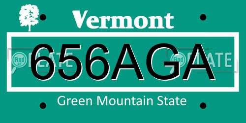 656AGA Vermont License Plate
