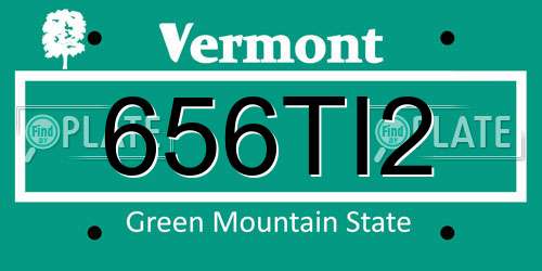 656TI2 Vermont License Plate