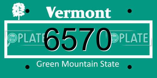 6570 Vermont License Plate