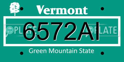 6572AI Vermont License Plate