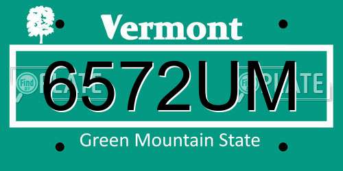 6572UM Vermont License Plate