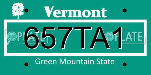 657TA1 Vermont License Plate