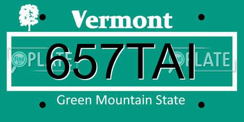 657TAI Vermont License Plate