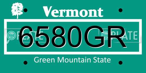 6580GR Vermont License Plate