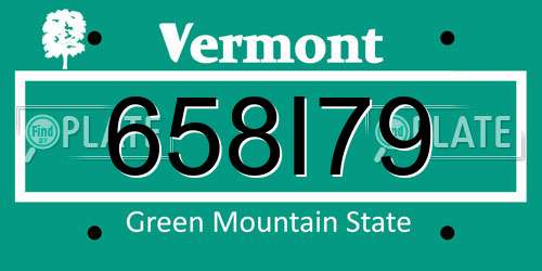 658I79 Vermont License Plate
