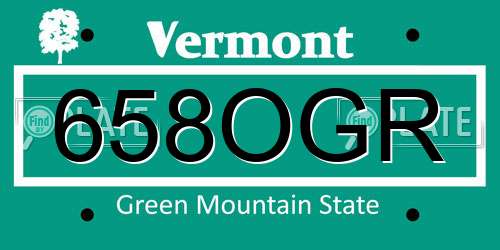 658OGR Vermont License Plate