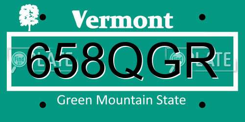 658QGR Vermont License Plate
