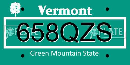 658QZS Vermont License Plate
