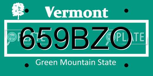 659BZO Vermont License Plate