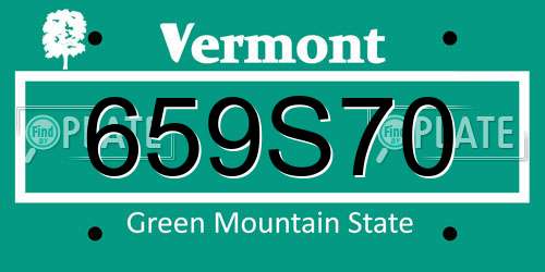 659S70 Vermont License Plate