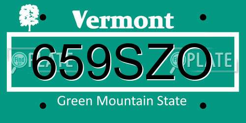 659SZO Vermont License Plate
