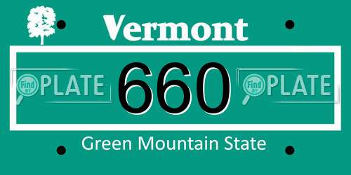 660 Vermont License Plate