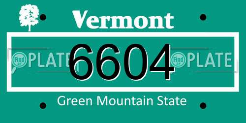 6604 Vermont License Plate