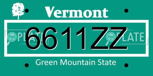 6611ZZ Vermont License Plate
