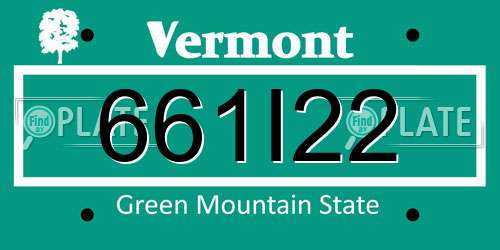 661I22 Vermont License Plate