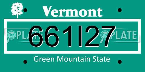 661I27 Vermont License Plate