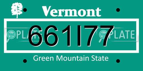 661I77 Vermont License Plate