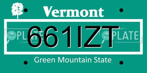 661IZT Vermont License Plate