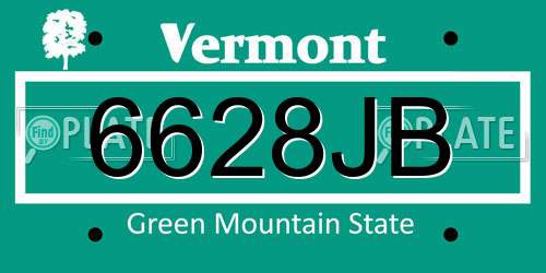 6628JB Vermont License Plate