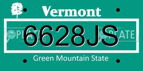 6628JS Vermont License Plate