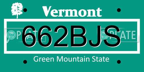 662BJS Vermont License Plate