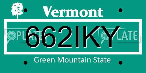 662IKY Vermont License Plate