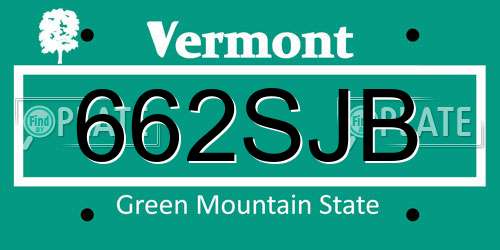 662SJB Vermont License Plate