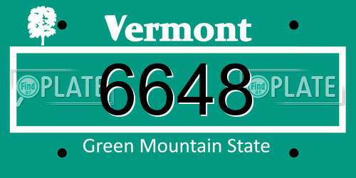 6648 Vermont License Plate