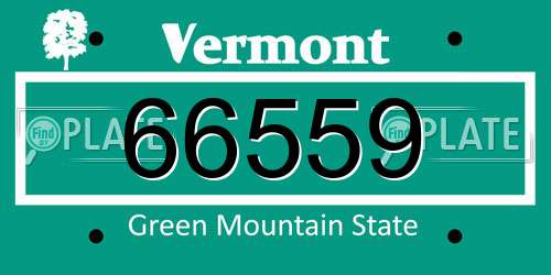 66559 Vermont License Plate