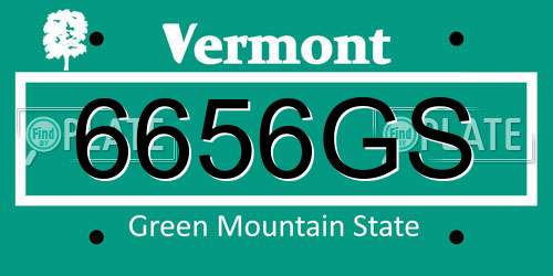 6656GS Vermont License Plate
