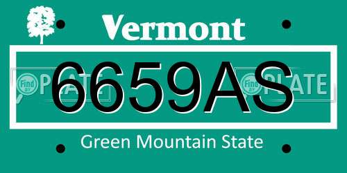 6659AS Vermont License Plate