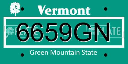 6659GN Vermont License Plate