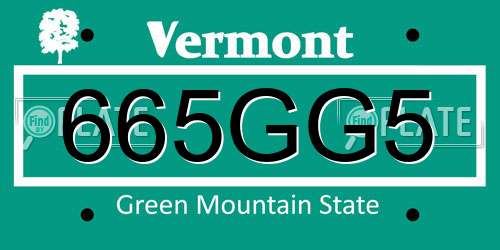 665GG5 Vermont License Plate
