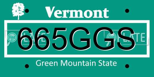 665GGS Vermont License Plate