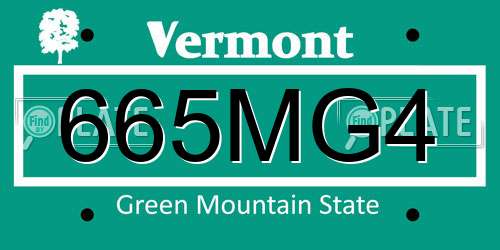 665MG4 Vermont License Plate