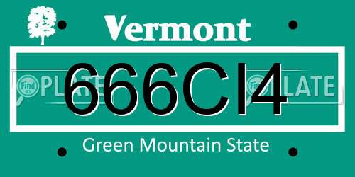 666CI4 Vermont License Plate
