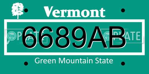6689AB Vermont License Plate