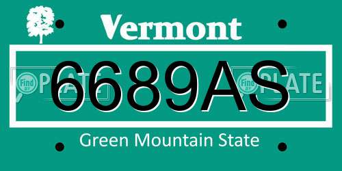 6689AS Vermont License Plate