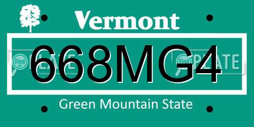 668MG4 Vermont License Plate