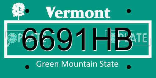 6691HB Vermont License Plate