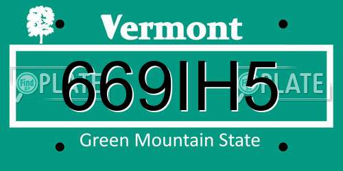 669IH5 Vermont License Plate