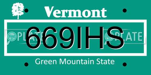 669IHS Vermont License Plate