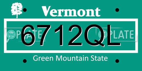 6712QL Vermont License Plate