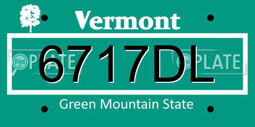 6717DL Vermont License Plate