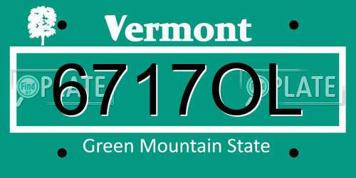 6717OL Vermont License Plate