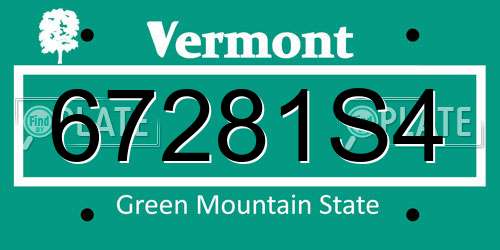 67281S4 Vermont License Plate